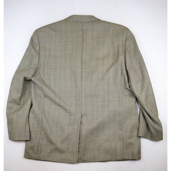 LAUREN RALPH LAUREN - MEN'S BEIGE PLAID 100% WOOL BLAZER JACKET SPORT COAT - 48L - Picture 12 of 12